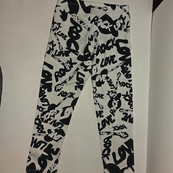 Monnalisa Black & White Cotton Leggings - Picture 5 of 5